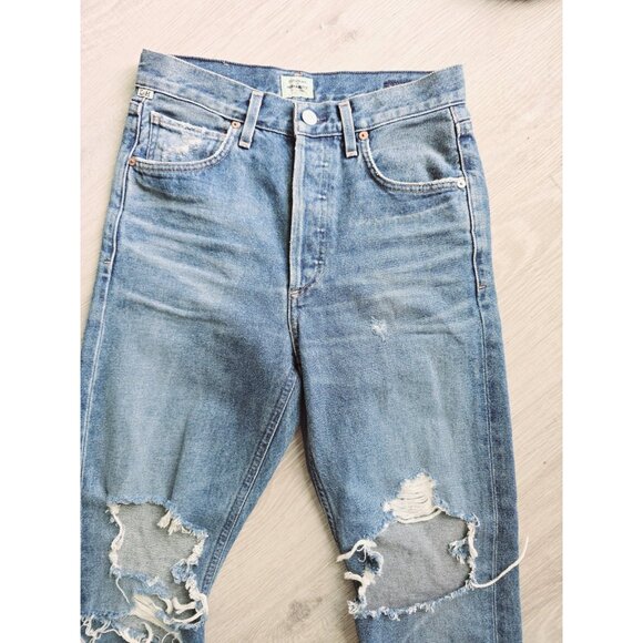 Citizens of Humanity Charlotte Straight Distressed High Rise Jeans Button Fly 24 - Picture 3 of 16